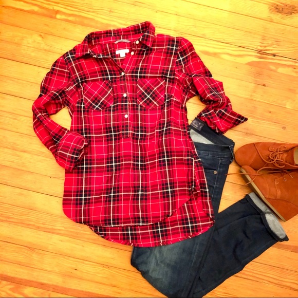 Merona Tops - Comfy Plaid Tunic Top